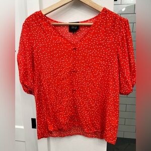 Red & White Polka Dot Blouse